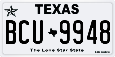 TX license plate BCU9948