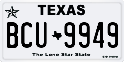 TX license plate BCU9949