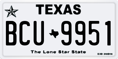 TX license plate BCU9951