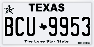 TX license plate BCU9953