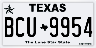 TX license plate BCU9954