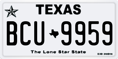 TX license plate BCU9959