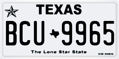 TX license plate BCU9965