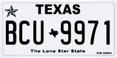 TX license plate BCU9971