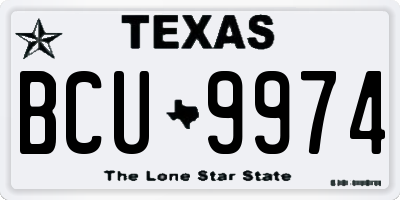 TX license plate BCU9974