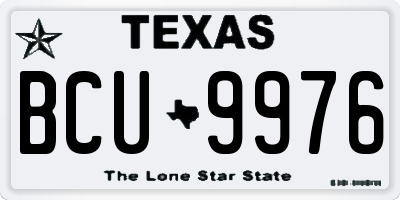 TX license plate BCU9976