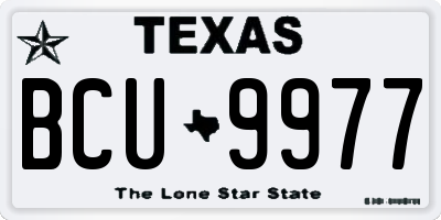 TX license plate BCU9977