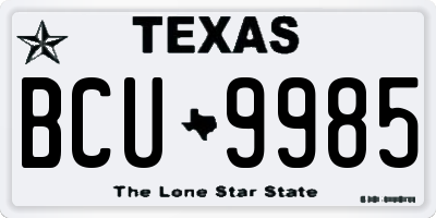 TX license plate BCU9985