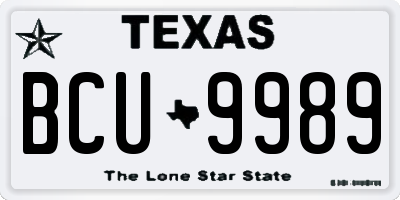 TX license plate BCU9989