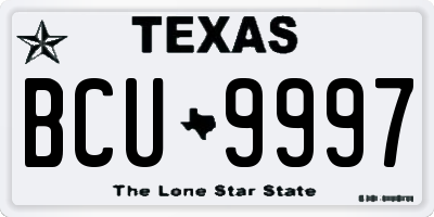 TX license plate BCU9997