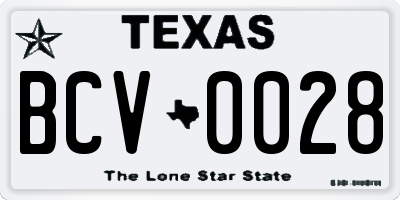 TX license plate BCV0028
