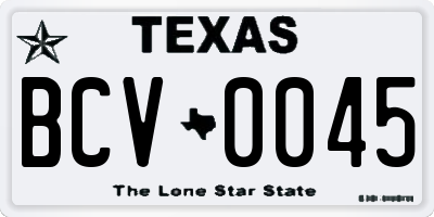 TX license plate BCV0045
