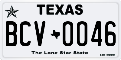 TX license plate BCV0046