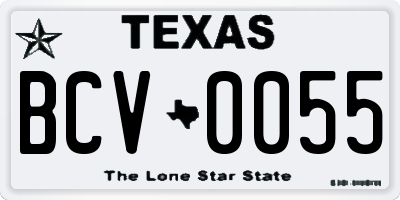 TX license plate BCV0055