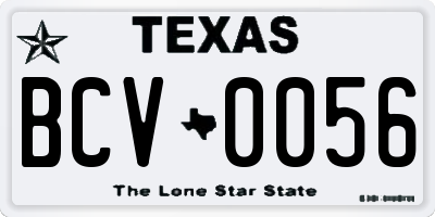 TX license plate BCV0056