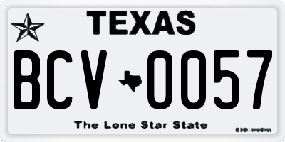 TX license plate BCV0057