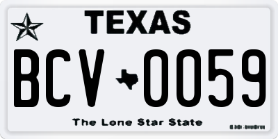 TX license plate BCV0059