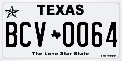 TX license plate BCV0064