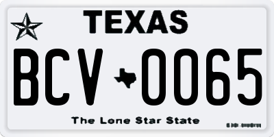 TX license plate BCV0065