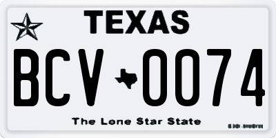 TX license plate BCV0074