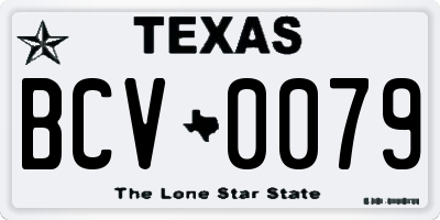 TX license plate BCV0079