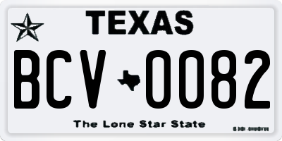 TX license plate BCV0082