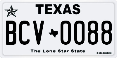 TX license plate BCV0088