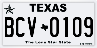 TX license plate BCV0109