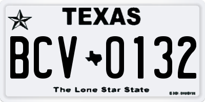 TX license plate BCV0132