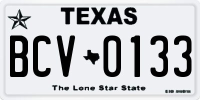 TX license plate BCV0133