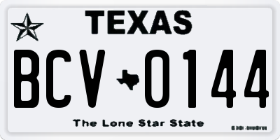 TX license plate BCV0144