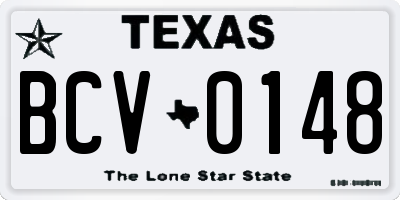 TX license plate BCV0148