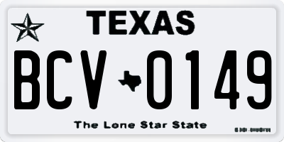 TX license plate BCV0149