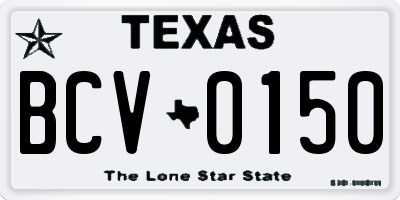 TX license plate BCV0150