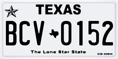 TX license plate BCV0152