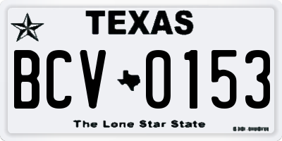 TX license plate BCV0153