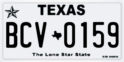 TX license plate BCV0159