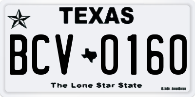 TX license plate BCV0160