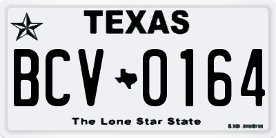 TX license plate BCV0164