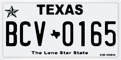 TX license plate BCV0165