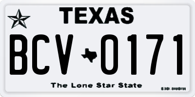 TX license plate BCV0171