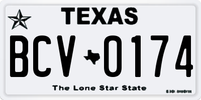 TX license plate BCV0174