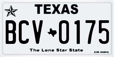 TX license plate BCV0175