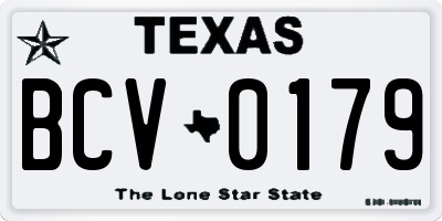 TX license plate BCV0179