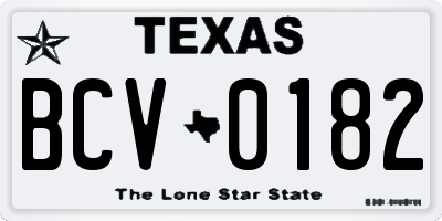 TX license plate BCV0182