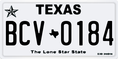 TX license plate BCV0184