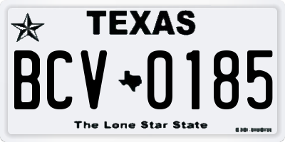 TX license plate BCV0185