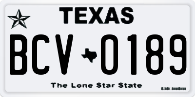 TX license plate BCV0189