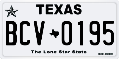 TX license plate BCV0195