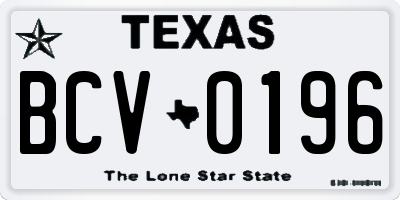 TX license plate BCV0196